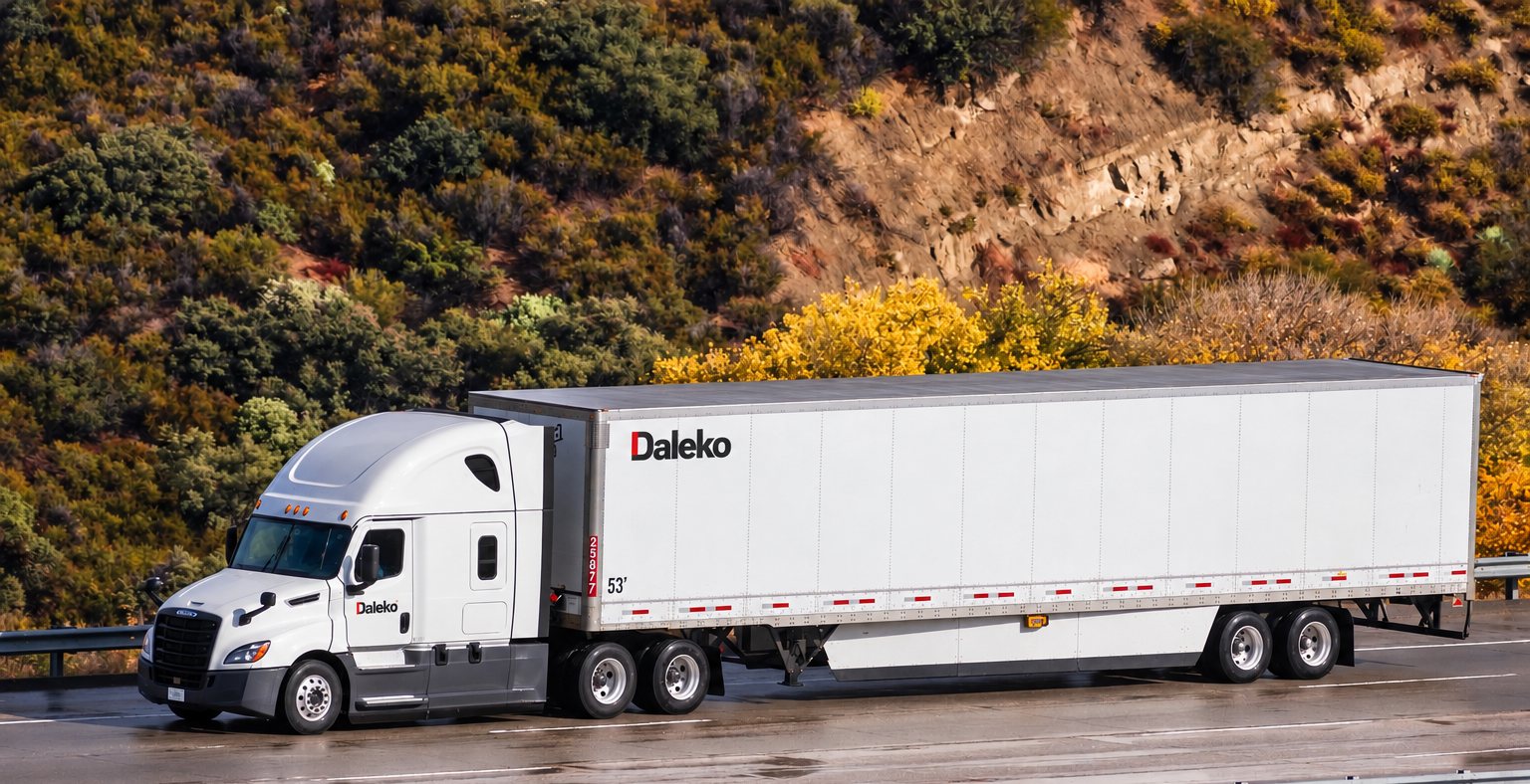 Daleko Freightliner on a mountain road